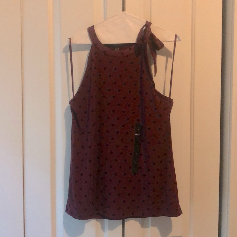 New with tags! Banana Republic large halter polka dot flowy top.